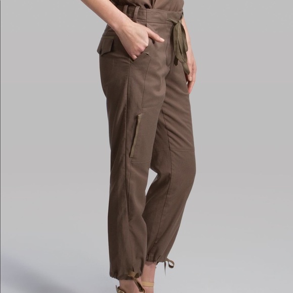 Halston Heritage Olive Green Cargo Skinny Tie - Picture 1 of 4